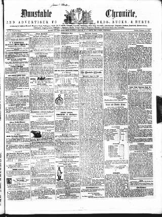 cover page of Dunstable Chronicle, and Advertiser for Beds, Bucks & Herts published on September 18, 1858
