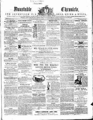 cover page of Dunstable Chronicle, and Advertiser for Beds, Bucks & Herts published on July 14, 1860