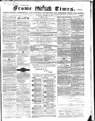 cover page of Frome Times published on September 18, 1867