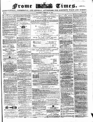 cover page of Frome Times published on February 28, 1872