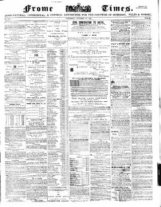 cover page of Frome Times published on November 30, 1881