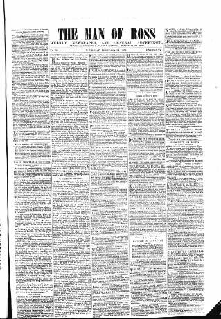 cover page of Man of Ross and General Advertiser published on February 28, 1856