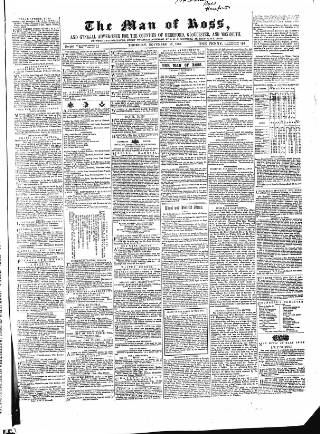 cover page of Man of Ross and General Advertiser published on November 15, 1860