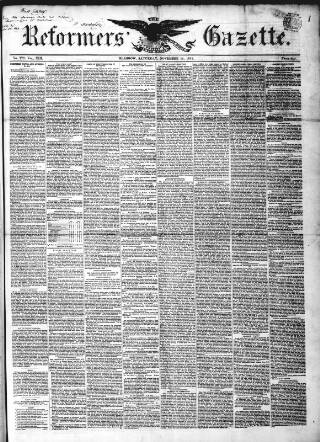 cover page of Glasgow Gazette published on November 15, 1851