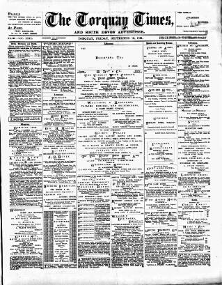 cover page of Torquay Times and South Devon Advertiser published on September 18, 1891
