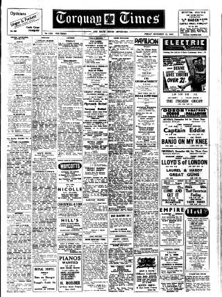 cover page of Torquay Times and South Devon Advertiser published on November 30, 1945