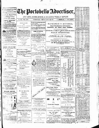 cover page of Portobello Advertiser published on July 6, 1877