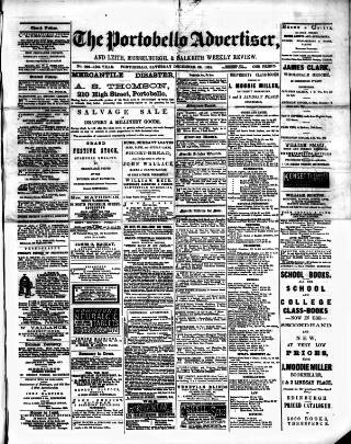 cover page of Portobello Advertiser published on December 30, 1882