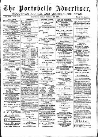cover page of Portobello Advertiser published on February 28, 1890