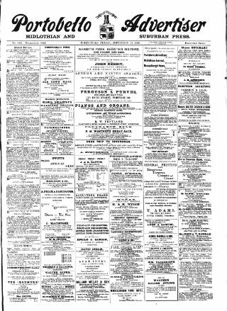 cover page of Portobello Advertiser published on September 18, 1896