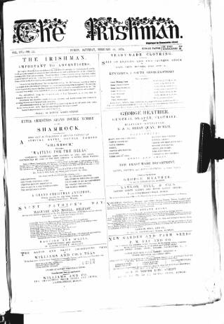 cover page of The Irishman published on February 28, 1874