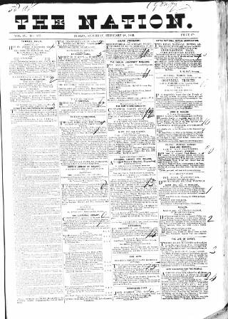 cover page of Dublin Weekly Nation published on February 28, 1846