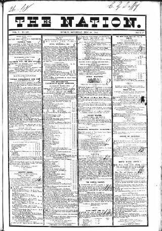 cover page of Dublin Weekly Nation published on May 29, 1847