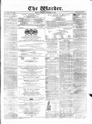 cover page of Warder and Dublin Weekly Mail published on November 30, 1872