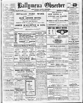 cover page of Ballymena Observer published on November 30, 1923