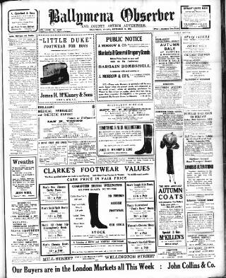 cover page of Ballymena Observer published on September 18, 1936