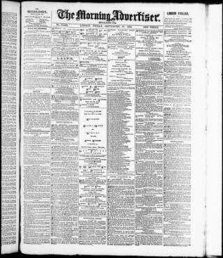 cover page of Morning Advertiser published on September 18, 1908