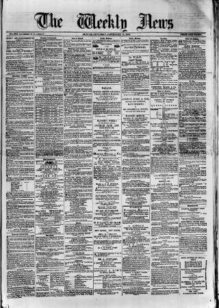 cover page of Dundee Weekly News published on September 18, 1880