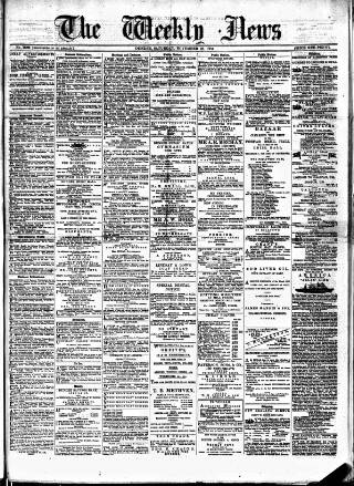 cover page of Dundee Weekly News published on November 15, 1884