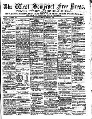 cover page of West Somerset Free Press published on November 15, 1879