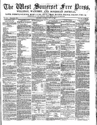 cover page of West Somerset Free Press published on May 29, 1880