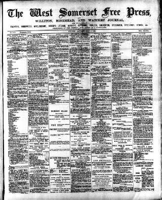 cover page of West Somerset Free Press published on July 6, 1889