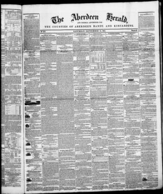 cover page of Aberdeen Herald published on September 18, 1841