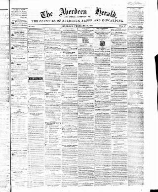 cover page of Aberdeen Herald published on February 28, 1852