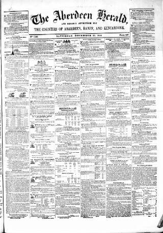 cover page of Aberdeen Herald published on December 30, 1854