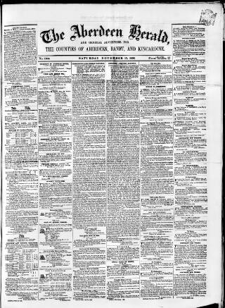 cover page of Aberdeen Herald published on November 15, 1856