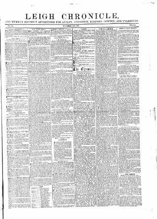 cover page of Leigh Chronicle and Weekly District Advertiser published on November 15, 1856