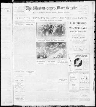 cover page of Weston-super-Mare Gazette published on December 30, 1922