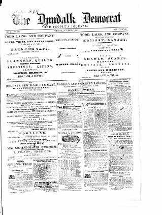 cover page of Dundalk Democrat, and People's Journal published on November 15, 1851