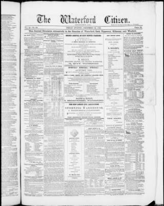 cover page of Waterford Citizen published on December 30, 1870
