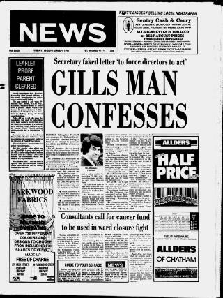 cover page of Chatham News published on September 18, 1987
