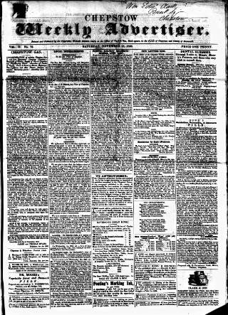 cover page of Chepstow Weekly Advertiser published on November 15, 1856