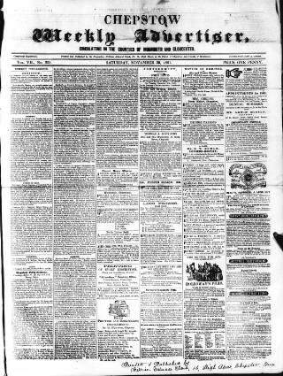 cover page of Chepstow Weekly Advertiser published on November 30, 1861