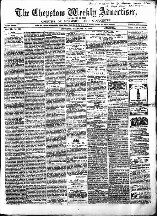cover page of Chepstow Weekly Advertiser published on December 30, 1865