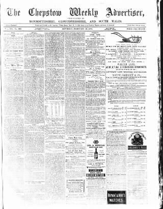 cover page of Chepstow Weekly Advertiser published on February 28, 1874