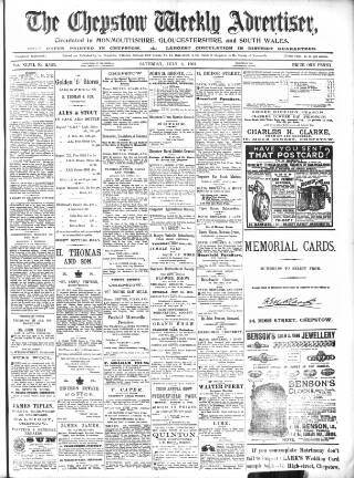 cover page of Chepstow Weekly Advertiser published on July 6, 1901
