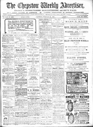 cover page of Chepstow Weekly Advertiser published on February 28, 1903