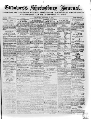cover page of Eddowes's Shrewsbury Journal published on September 18, 1861