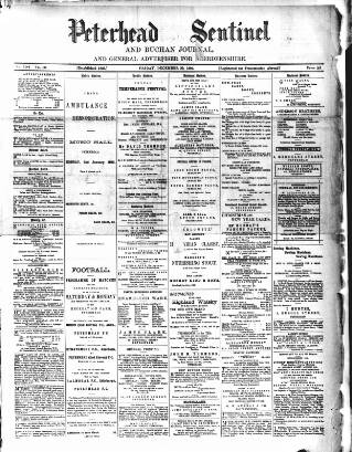 cover page of Peterhead Sentinel and General Advertiser for Buchan District published on December 30, 1892