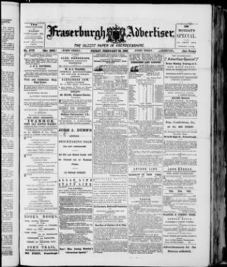 cover page of Fraserburgh Advertiser published on February 28, 1896