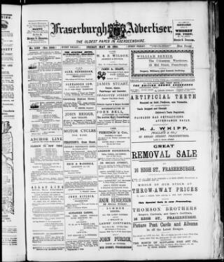 cover page of Fraserburgh Advertiser published on May 29, 1908