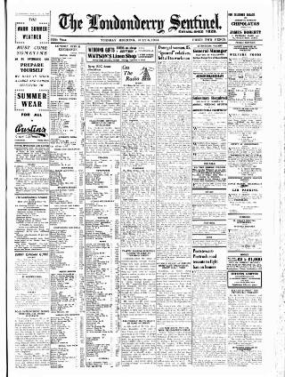cover page of Londonderry Sentinel published on July 6, 1954