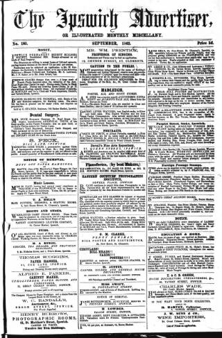 cover page of Ipswich Advertiser, or, Illustrated Monthly Miscellany published on September 1, 1863
