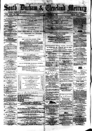 cover page of South Durham & Cleveland Mercury published on September 18, 1869