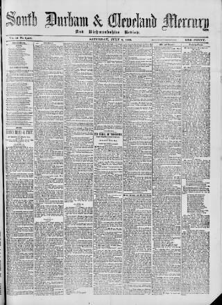 cover page of South Durham & Cleveland Mercury published on July 6, 1889