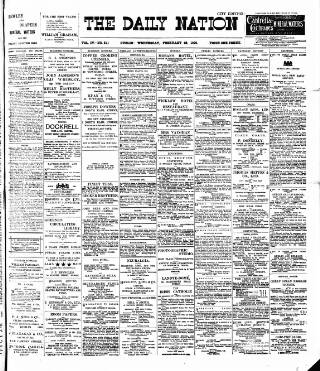 cover page of Dublin Daily Nation published on February 28, 1900